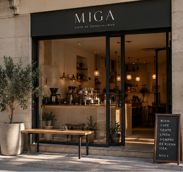 MIGA, cafetería conceptual de madera y luz natural